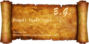 Bagdi György névjegykártya
